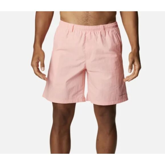Columbia PFG MenS Backcast III Water Shorts Swim Trunks Solid Pink Size Large - Picture 1 of 7